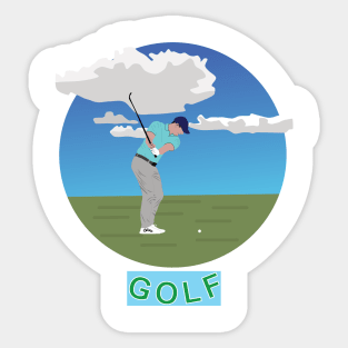 Golfer during a match Sticker